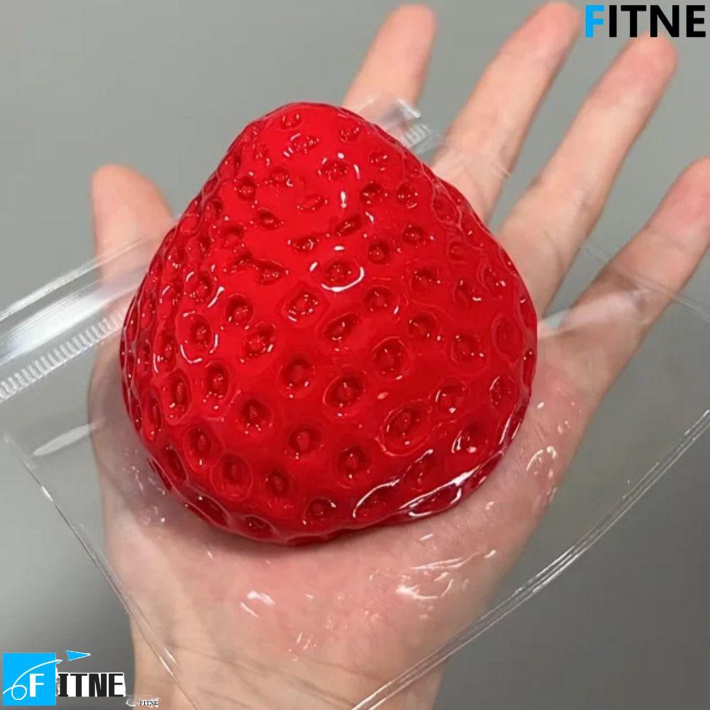FITNE ของเล่นบีบสตรอเบอร์รี่, ของเล่นหยิกสตรอเบอร์รี่ 3D TPR, ที่น่าสนใจจําลองนุ่มแปลกการ์ตูน Fidget ของเล่นเด็ก