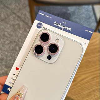 ฟิล์มป้องกันเลนส์กล้องขอบเพชร สำหรับ iPhone11 12 13 14 15 16 17 PRO MAX 11 12MINI 14 15 16 PLUS เคสไอโฟน17 เลนส์ป้องกัน