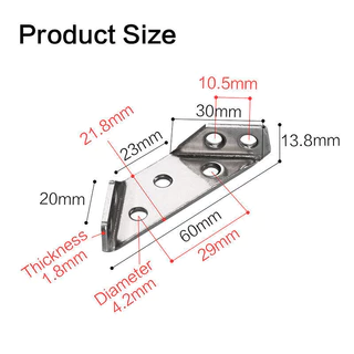 Corner Brackets Stainless Steel1-4ชิ้นตัวยึดข้อต่อรองรับชั้นเฟอร์นิเจอร์สแตนเลสสำหรับตู้เก้าอี้โต๊ะเ 1.97นิ้วพร้อมสกรู