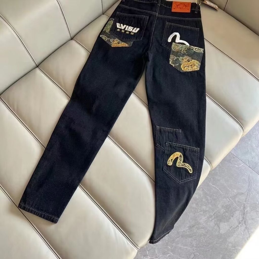 EVISU5060 กางเกงยีนส์พิมพ์ลายล้างผู้ชายทุกคู่