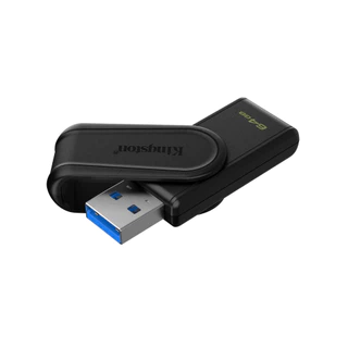KINGSTON Flash Drive (แฟลชไดรฟ์) DTXS 64GB USB 3.2 Gen 1 Black Black Warranty 5 Years