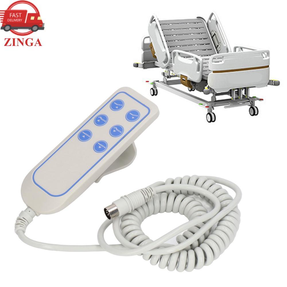 Zinga Zinga 6 ปุ่มรีโมทคอนโทรลมือคอนโทรลเลอร์ 8 ปลั๊กยกเตียงไฟฟ้า PUSH Rod สำหรับเก้าอี้ Recliner โซฟา