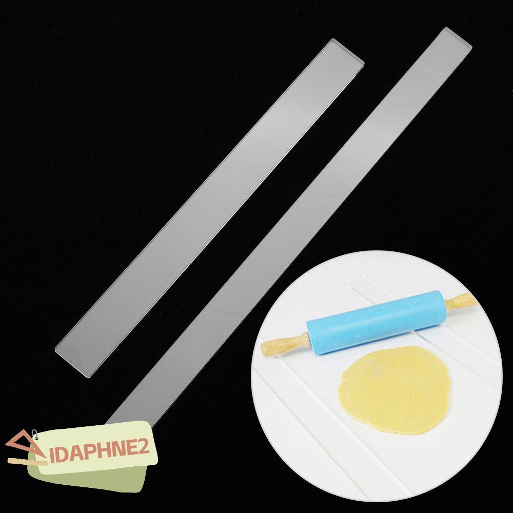 IDAPHNE2 2 ชิ้นอะคริลิค Balance ไม้บรรทัดปฏิบัติความลึกคู่มือ Fondant Icing บิสกิต Smoother
