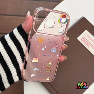 เคสไอโฟน17air เหมาะสำหรับ IPhone 16 17 15 14 13 12 11 Pro Max 15 Plus เคสโทรศัพท์แบบเท็ดดี้แบร์น่ารักๆ สไตล์สาวๆ