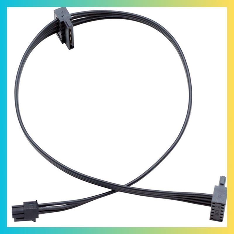 2 ชิ้น Mini 4Pin to Dual 15Pin HDD สายไฟ Mini 4P to Serial SSD Dual HDD สายไฟ, 45 ซม./17.7Inchrumsti