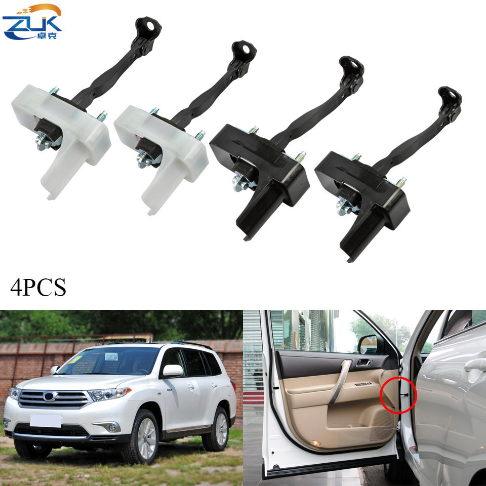 ZUK 4PCS ด้านหน้าด้านหลังตรวจสอบสาย Stopper Jam บานพับแขนสําหรับ Toyota Highlander GSU4 ASU4 2009-20