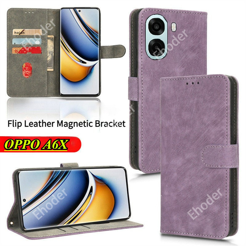 2025 เคสโทรศัพท์หนังกระเป๋าสตางค์แม่เหล็กสําหรับ OPPO A6X 5G 4G สําหรับ OPPO A6X A6 CPH2823 CPH2819 