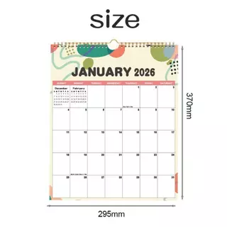 ปฏิทิน 2026 ภาษาอังกฤษ แบบแขวน กระดาษด้าน 120g เขียนลื่น เหมาะทำตารางเรียน/วางแผนสอบ