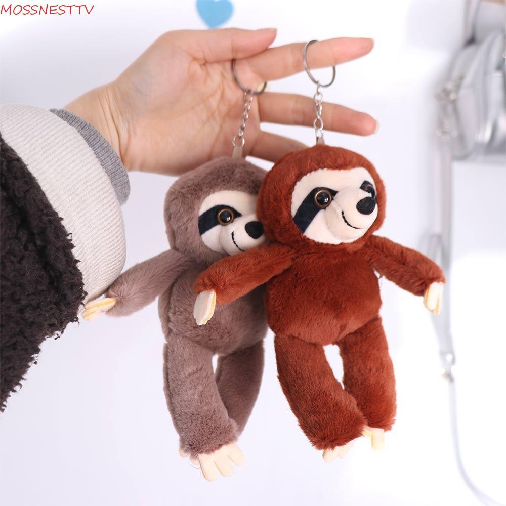 MOSSNESTTV Sloth จี้ขนาดเล็ก,ตุ๊กตาสัตว์กระเป๋า Charm Plush Sloth พวงกุญแจ,น่ารักนุ่มตุ๊กตาพวงกุญแจต