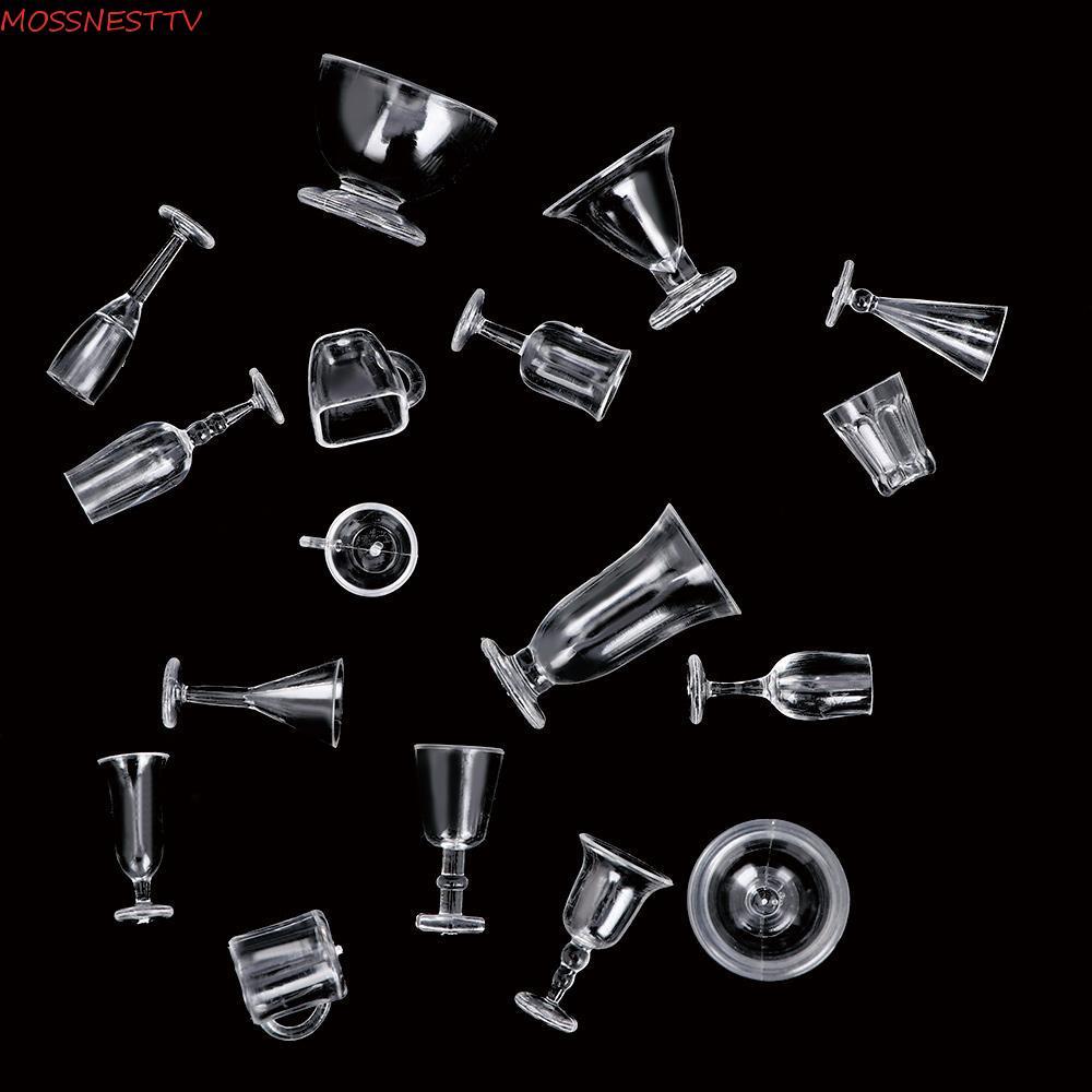 MOSSNESTTV ถ้วย 17 ชิ้น/เซ็ตพลาสติก DIY ของเล่นแผ่น Goblets Dollhouse Decor