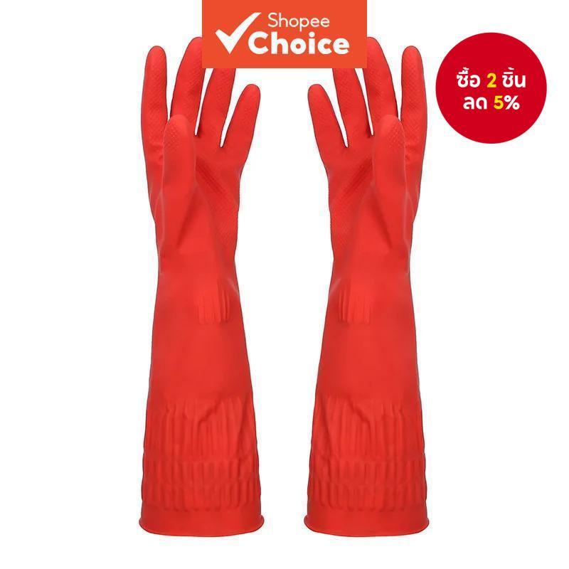 ถุงมือยางกันน้ํายาวบุขนแกะสําหรับฤดูหนาวถุงมือกันน้ําสําหรับล้างจานในครัวหนาพิเศษถุงมือผ้าฝ้ายสําหรับฤดูหนาว