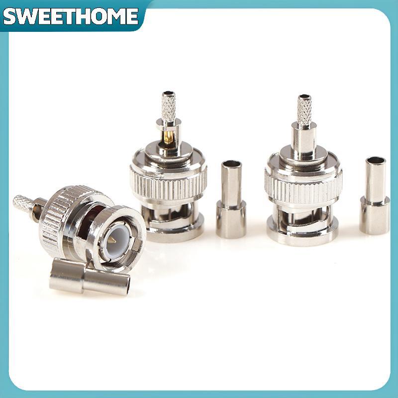 SWEETHOME 10 ชิ้น BNC ชายปลั๊กหน้าต่าง crimp RG316 RG174 RG179 LMR100 สายเชื่อมต่อ SWEETHOME