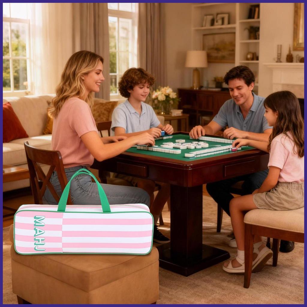 Mahjong Rack Bag Ergonomic Waterproof Organizer with Zipper Mahjong Game Storage Bag for Outdoor Tra