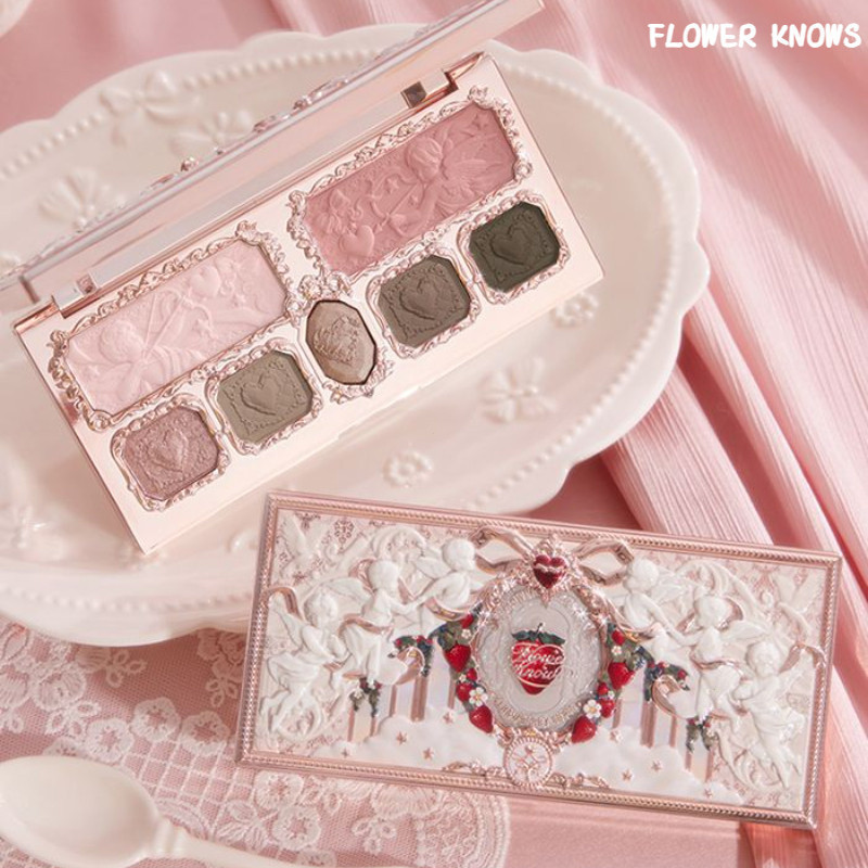 FLOWER KNOWS Eyeshadow Palette ปกปิดใบหน้า Palette แป้งเนื้อละเอียดในสีต่างๆ