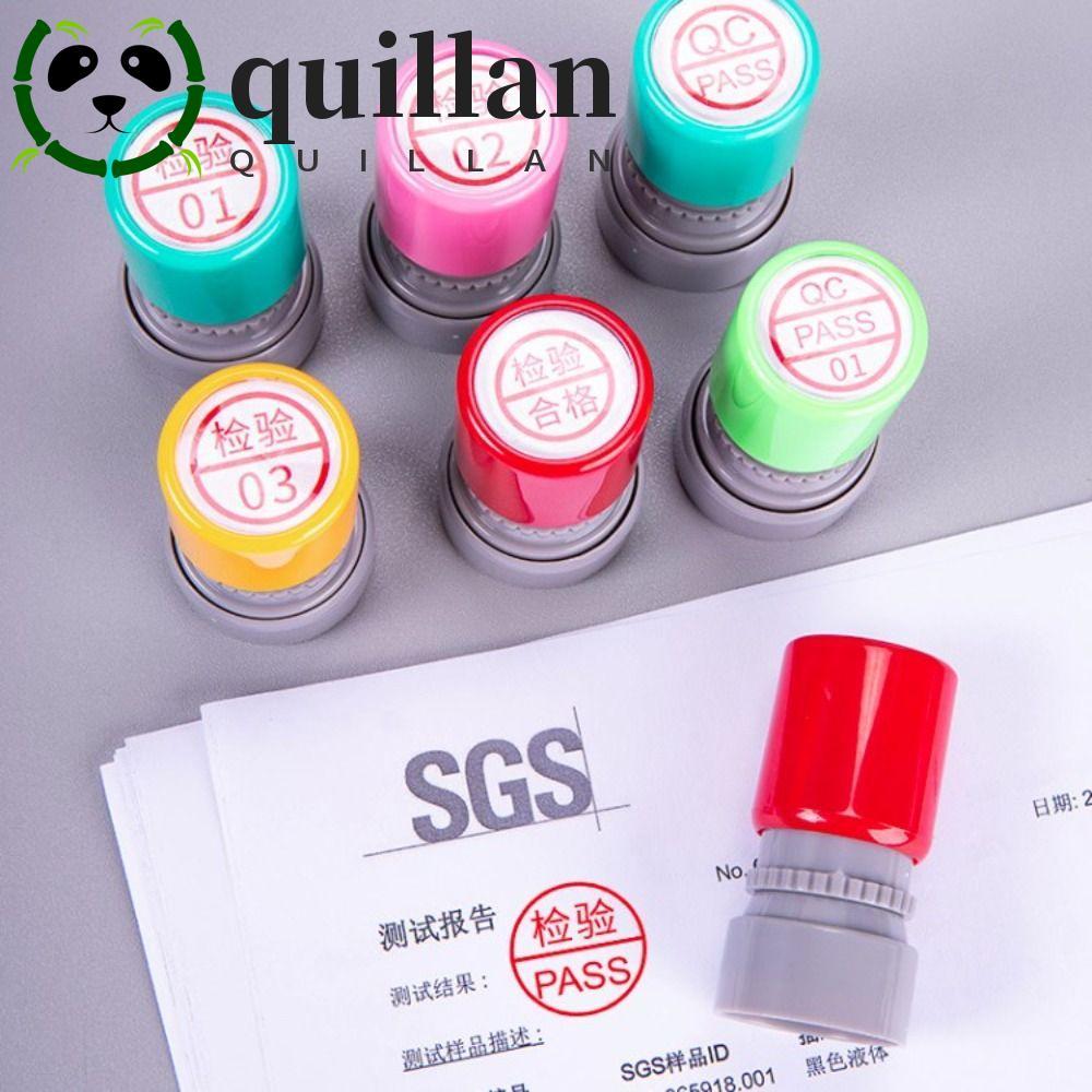 QUILLAN Quality PASS Stamp, สลักเวลา QA QC Inspect Stamp, Pocket IQC OQC FQC Quality Inspector