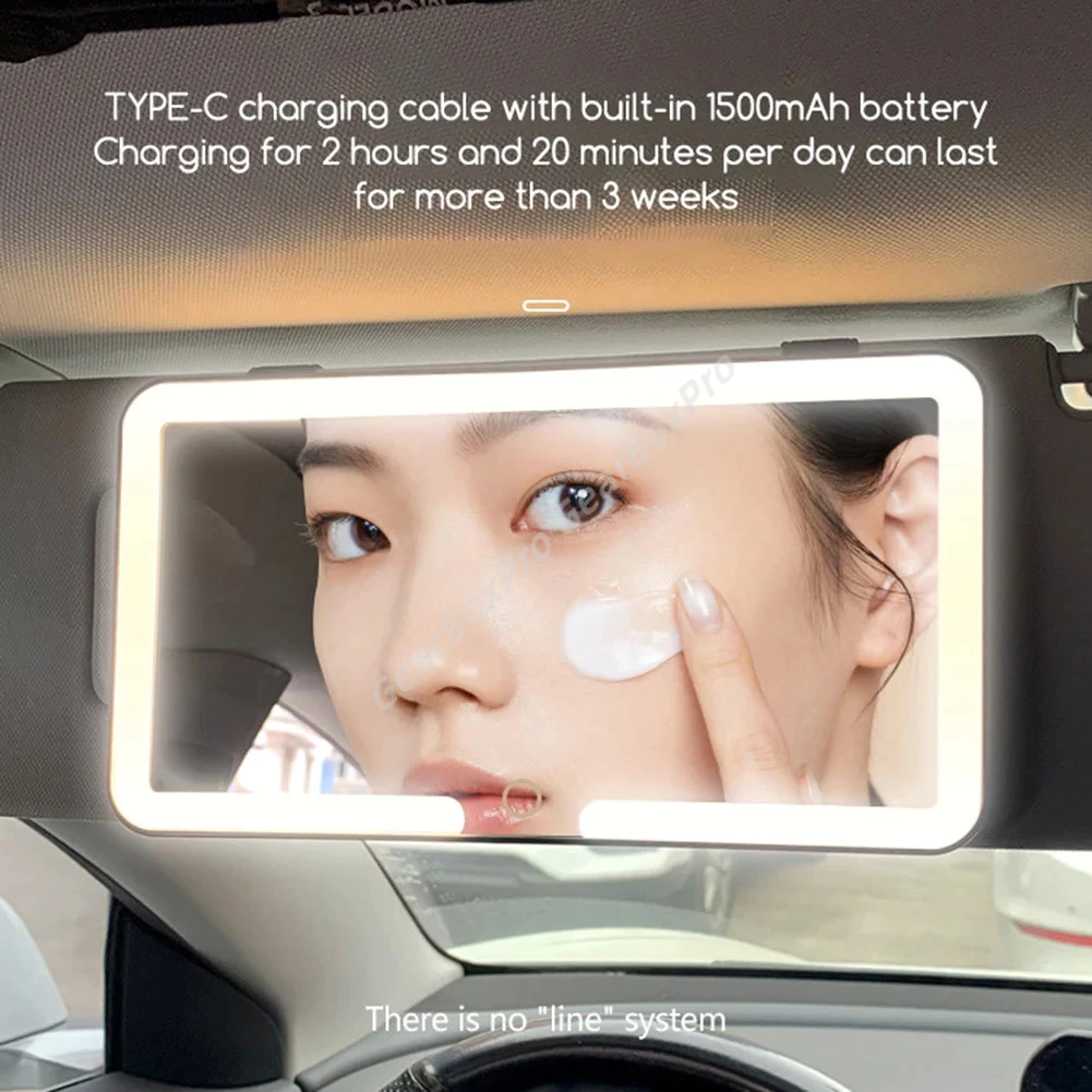 กระจกแต่งหน้ารถยนต์ LED ปรับแสง 3 ระดับ หน้าจอสัมผัส thumbnail 5