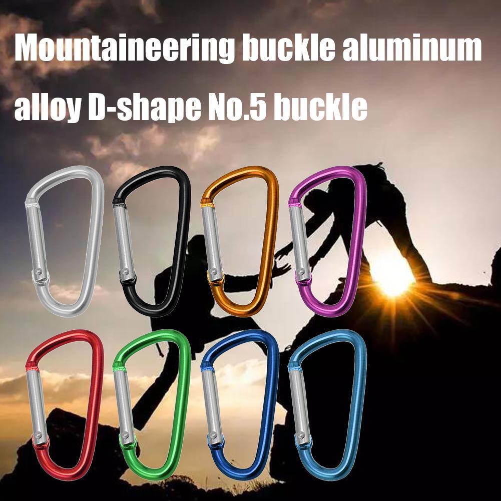 Carabiner D-type Bold Aluminium Alloy Buckle Clip Key Paracord Outdoor Chain Camping Hook Q8c8