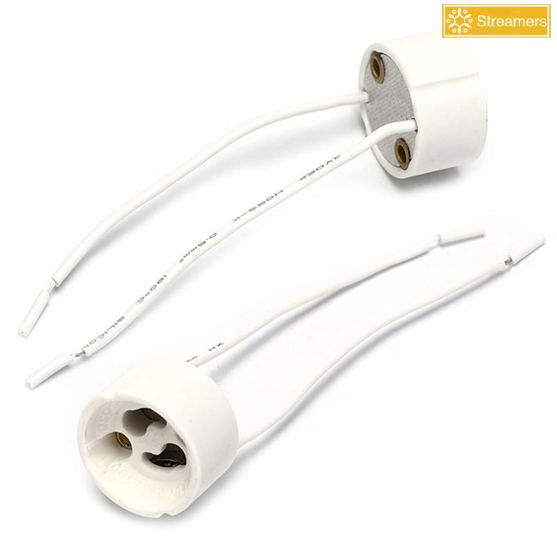 {Streamers} 10 ชิ้น LED strip GU10 ซ็อกเก็ตสําหรับหลอดไฟเซรามิคฮาโลเจนสายไฟเชื่อมต่อผู้ถือใหม่