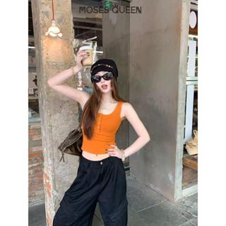 MOSESQUEEN เสื้อนำเข้าไหล่ปรับได้สำหรับฤดูร้อน ผู้หญิง สวมใส…