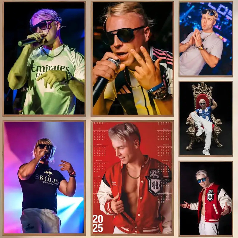 นักร้อง Rapper S-skolim โปสเตอร์ผ้าใบกันน้ําทนต่อริ้วรอย Wall Art Easy Hang Home Decor สําหรับห้องนั