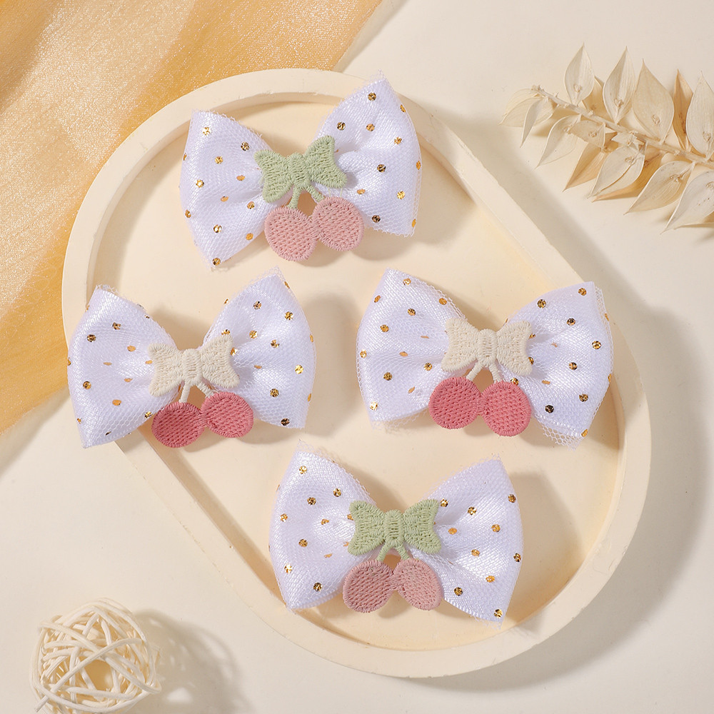 ชุด bows และกิ๊บติดผมสำหรับสาวหวาน พร้อมหัวปักผมหนังสัตว์และเชอร์รี่ handmade