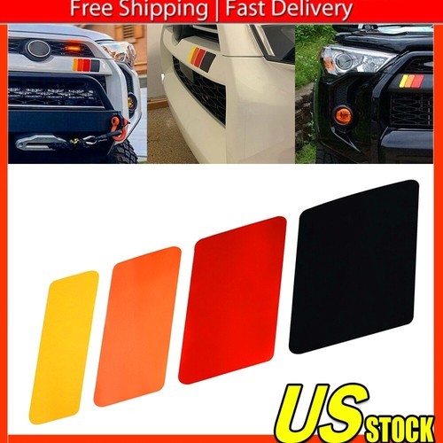 Classic Retro Style Tri-Color Stripe Decal Sticker 13inch For Toyota/Lexus B