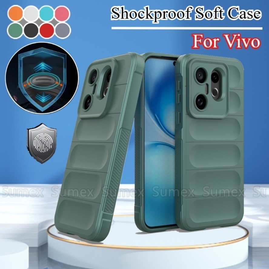เคสซิลิโคนกันกระแทกสําหรับ Vivo X200 FE Pro 5G เคสโทรศัพท์ TPU นุ่มธรรมดาสีทึบเลนส์กล้องป้องกันฝาหลั