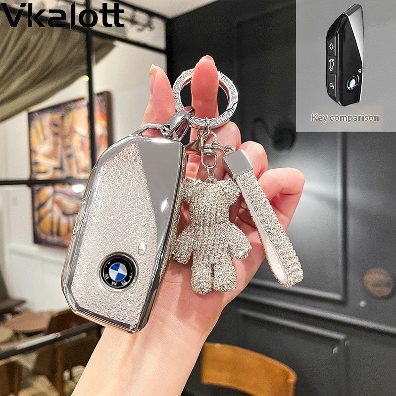 ห้างสรรพสินค้าเทรนด์! สําหรับ BMW TPU รถ Remote Key Case ผู้ถือพวงกุญแจสําหรับ BMW M60/iX1/iX2/iX3/X