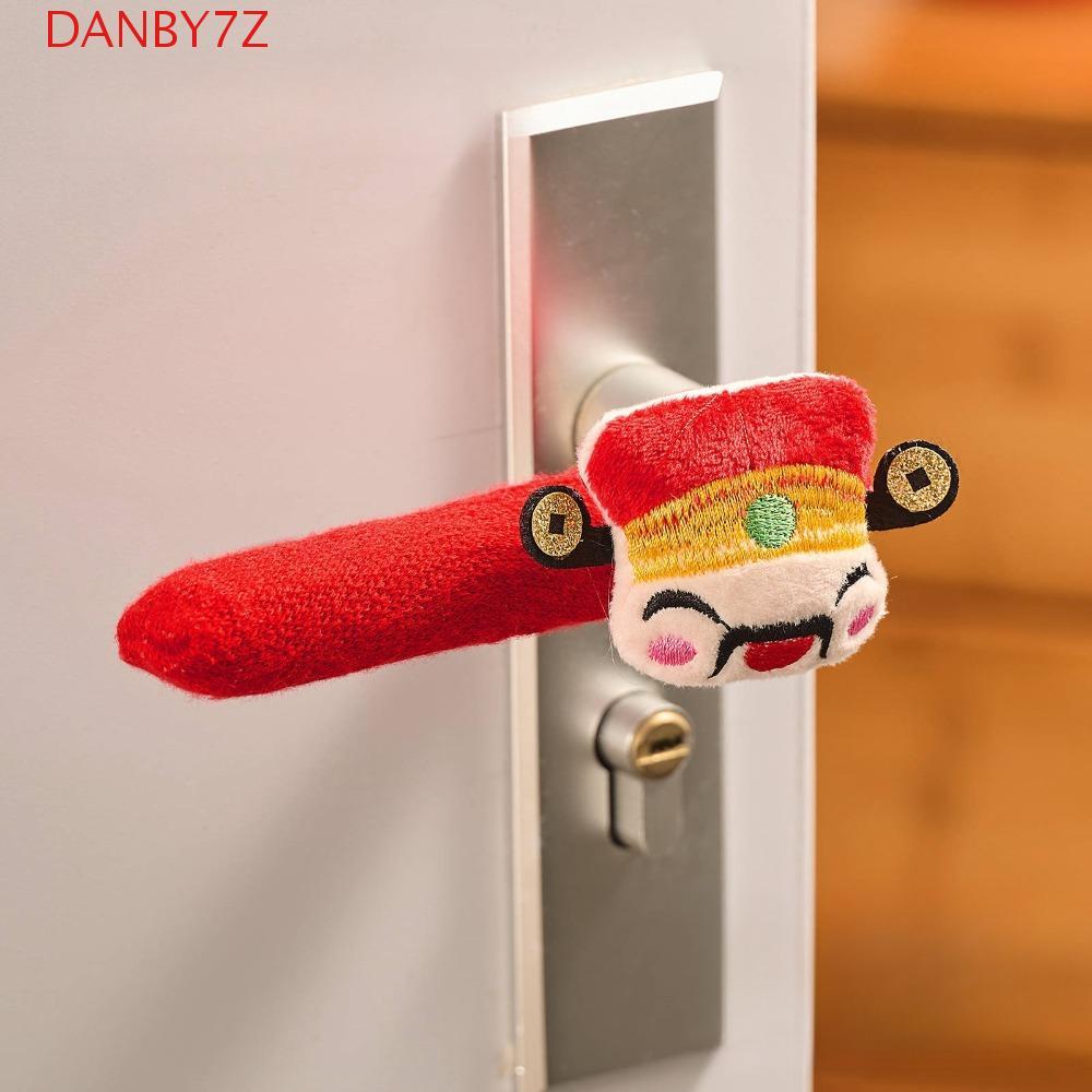 DANBY7Z Lion Dance ฝาครอบลูกบิดประตู, God of Wealth Koi โคมไฟมือจับประตูถุงมือ, Static Mat Loong ทนท