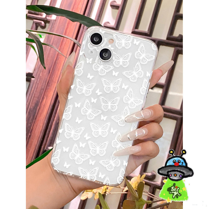 เคสโทรศัพท์ลายผีเสื้อสีขาวเหมาะสําหรับVivo V25/V25e V27/V27 Pro V27e V29 5G V29E 5G T1 5G/Y75 5G T1 