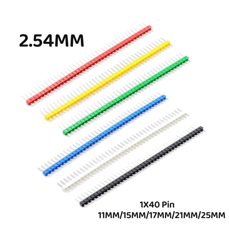 10PCS 1X40 Pin เดี่ยวแถวชาย 2.54 มม.PITCH 11 มม./15 มม./17 มม./21 มม./25 มม.ยาว PIN Header connector