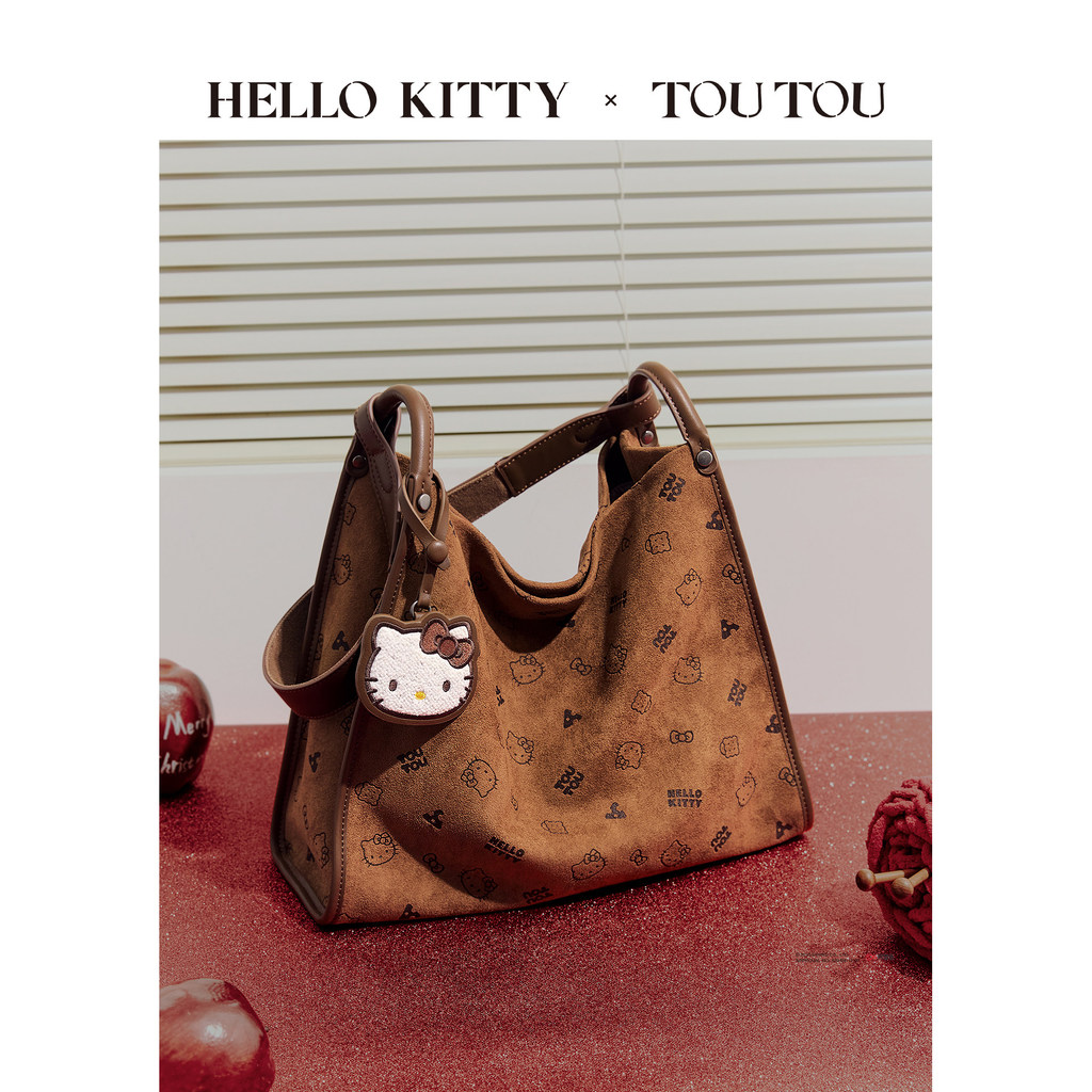 กระเป๋าโท้ท TOUTOU Kitty ขนาดใหญ่ ใช้ได้ทั้งสะพายหลังและคล้องข้อมือ
