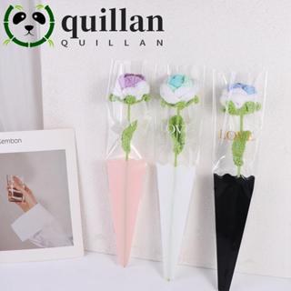 QUILLAN 50 ชิ้นถุงบรรจุดอกไม้,ถุงพลาสติกกระดาษห่อโปร่งใส,ห่อ…