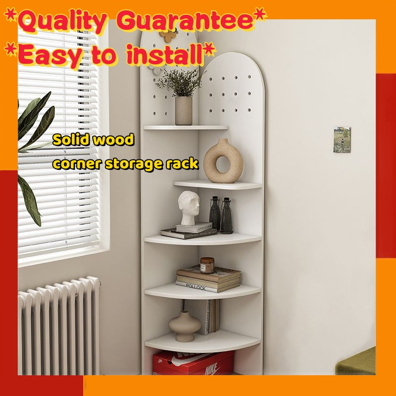 Solid wood shelf living room wall corner cabinet home corner Multi-layer storage rack solid wood cor