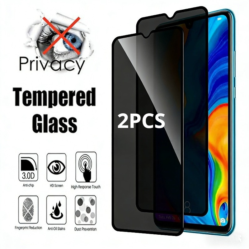 1-2Pcs Anti Spy กระจกนิรภัยสําหรับ Ulefone หมายเหตุ 9P 7T 7 7P 6T 6 6P ความเป็นส่วนตัวขอบสีดําป้องกั