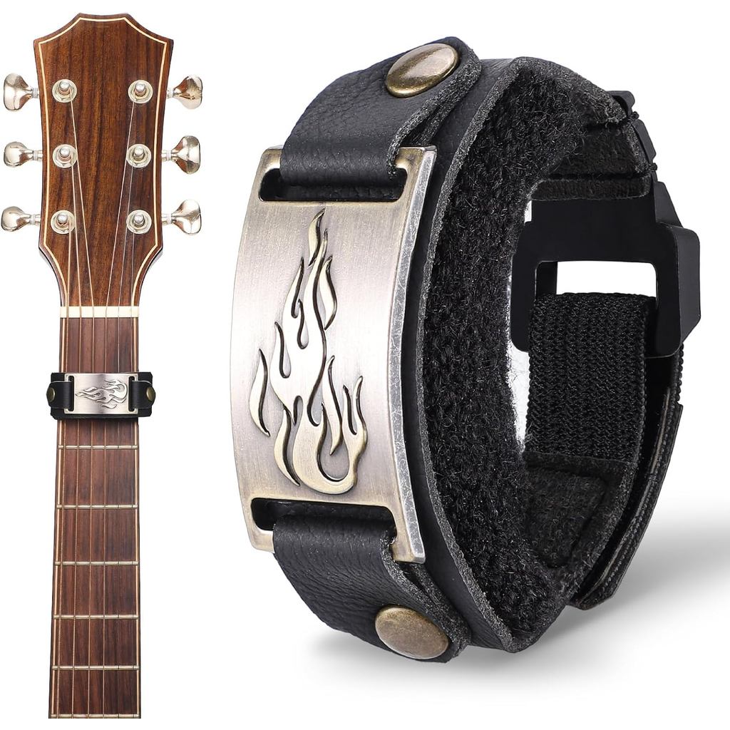 Facmogu กีตาร์ Mute Fret Wrap, Universal กีตาร์ Dampener, ปรับ Bass Silencer Fit สําหรับกีตาร์ 6/7-S