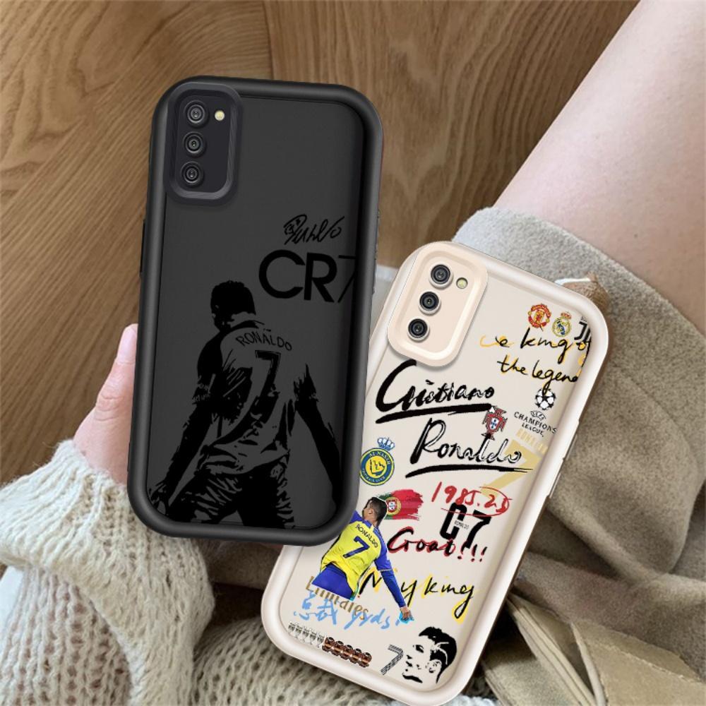 ปลอกคู่โทรศัพท์สําหรับ Samsung Galaxy A02S A03S M02S F02S A025 A03 น่ารักการ์ตูนซิลิโคน CR 7 กันกระแ