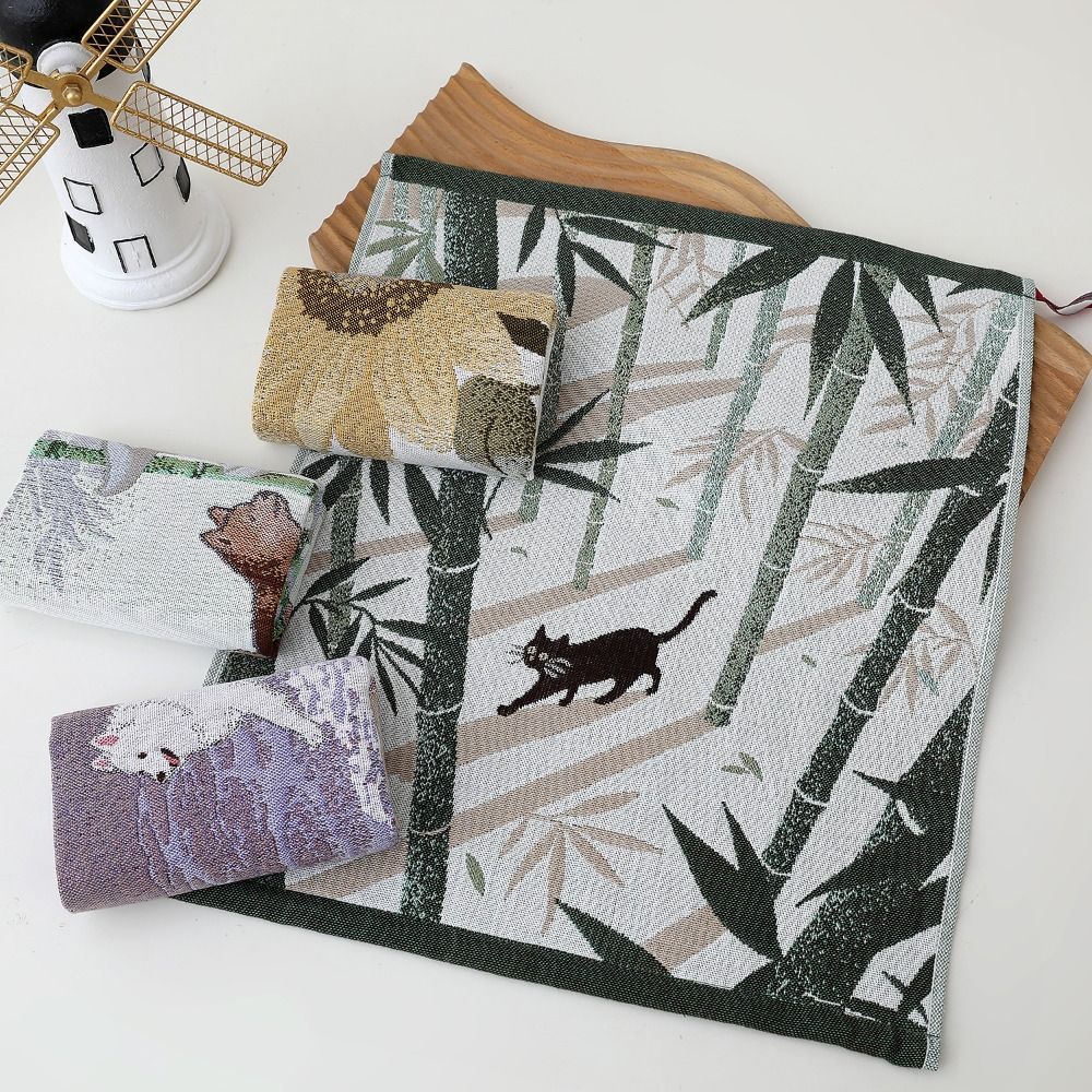 LEMONTREE ผ้าเช็ดมือขนาดใหญ่, ผ้ากอซผ้าฝ้าย 4 ชั้นตกแต่งผ้าขนหนูเช็ดหน้าผ้าฝ้ายแท้, 34x40 ซม. ผ้าเช็ดหน้าแห้งเร็วบ้านร้านอาหาร - รูปที่ 2