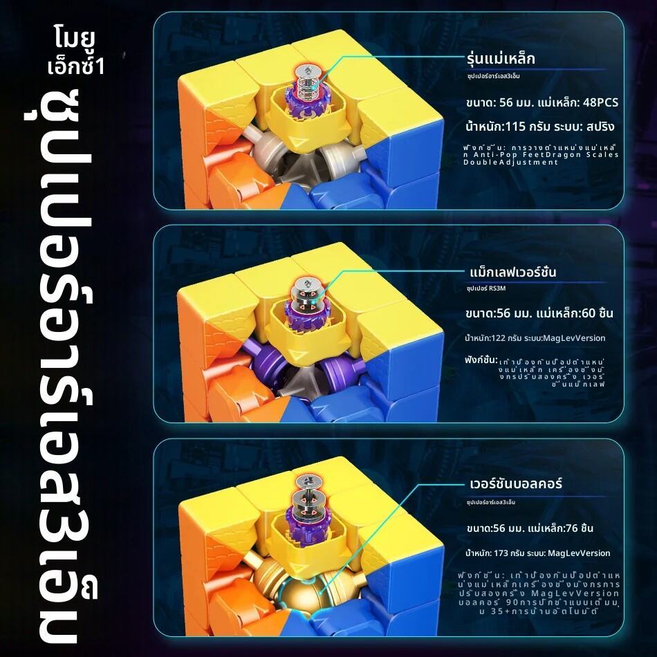 MOYU Super RS3M 2022 Maglev 3x3 Magnetic Magic Speed Cube สติกเกอร์ Professional RS3 M 2022 3X3 เด็ก