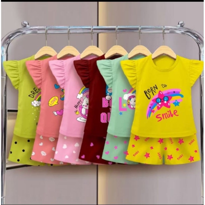 AMISHA SERIES RUFFLE CLOTHES & PANTS SET สําหรับเด็กผู้หญิง