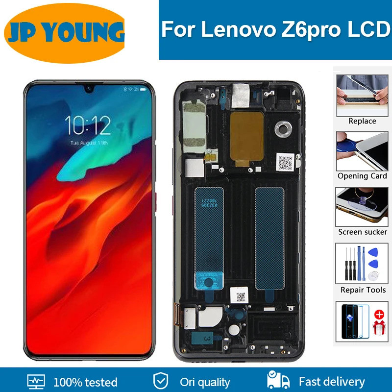 6.39original LCDสําหรับLenovo Z6 Pro Z6pro L78051 L78121 จอแสดงผลLcdพร้อมกรอบTouch Screen Digitizer 