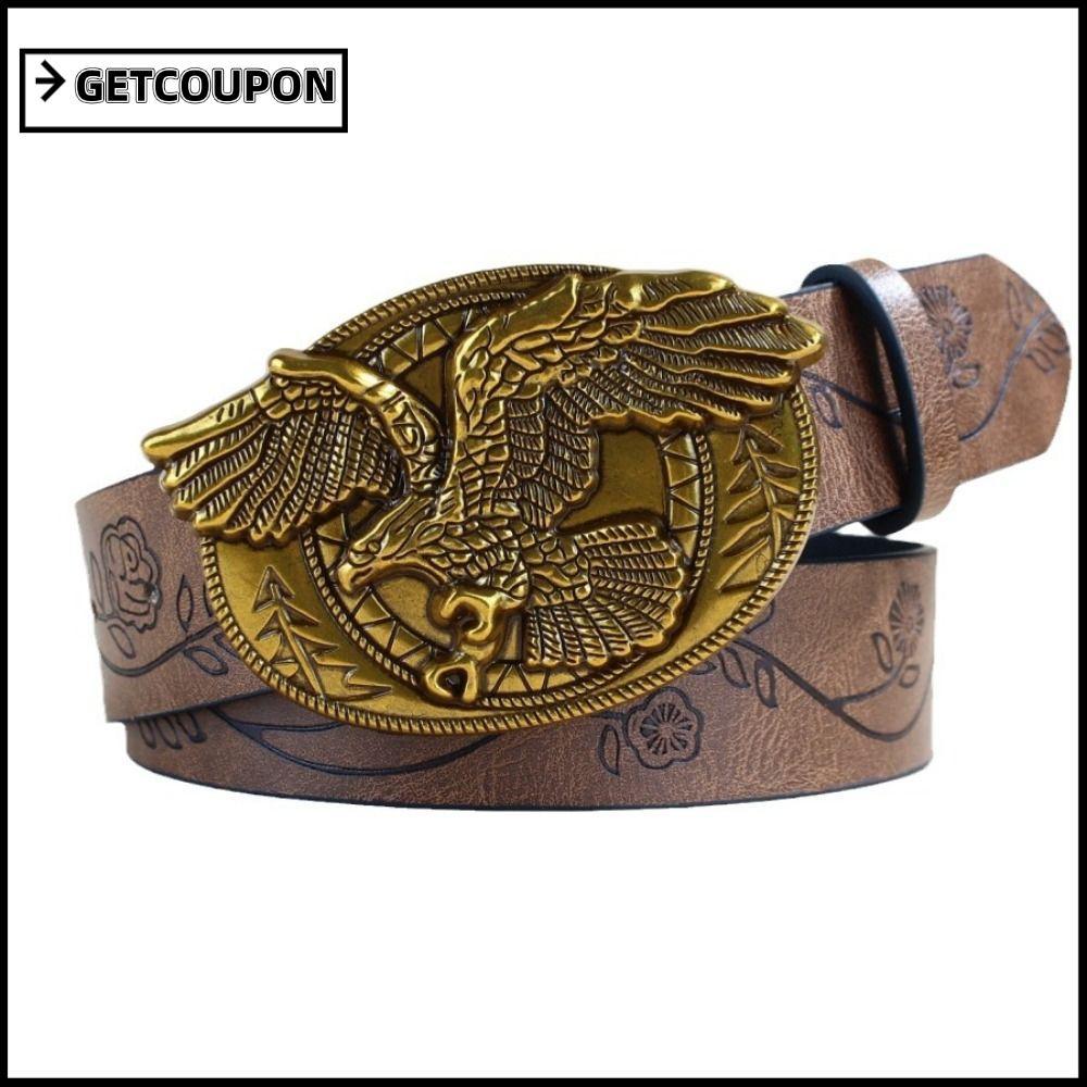 เข็มขัดย้อนยุค Punk Flying Eagle สำหรับกางเกงยีนส์ ดีไซน์แฟชั่นคาวบอยตะวันตก .material PU เหมาะสำหรับทั้งผู้ชายและผู้หญิง