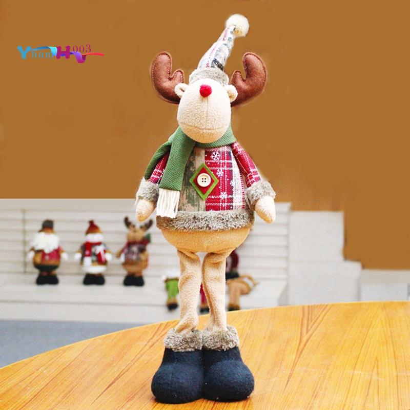 [yhumh003]Standing Christmas Reindeer Reindeer ตุ๊กตาผ้ากํามะหยี่ขาแบบพับเก็บได้เครื่องประดับตกแต่งค