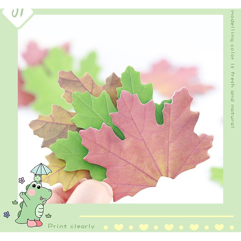 COMBO 3 ชุดกระดาษหน่วยความจํารูปใบเมเปิ้ลที่สวยงามในสไตล์ย้อนยุค T.CRAFT HOUSE STYLE