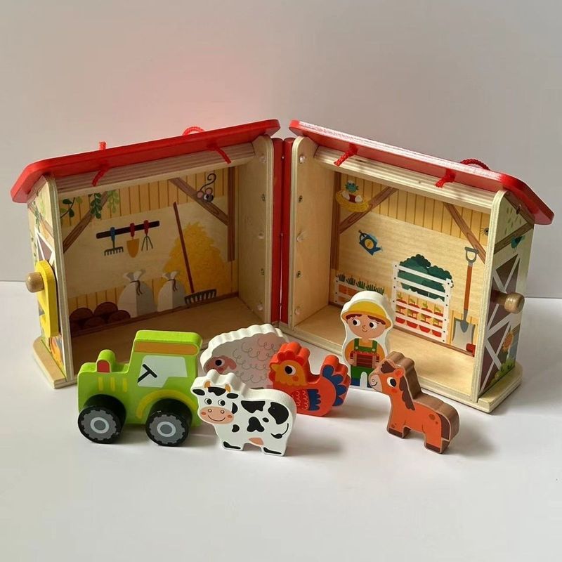 Playtive เยอรมัน Original Order สาวแบบพกพาไม้บ้านตุ๊กตาโรงพยาบาลพยาบาลฟาร์มสัตว์ Theme Play House 12