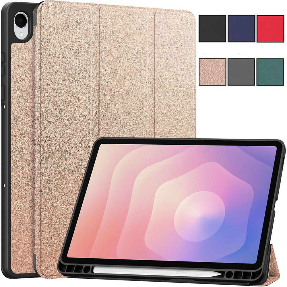 Folio หนังผู้ถือปากกา Soft TPU เคสกันกระแทก Auto Wake/Sleep Smart Case สําหรับ Samsung Galaxy Tab S1