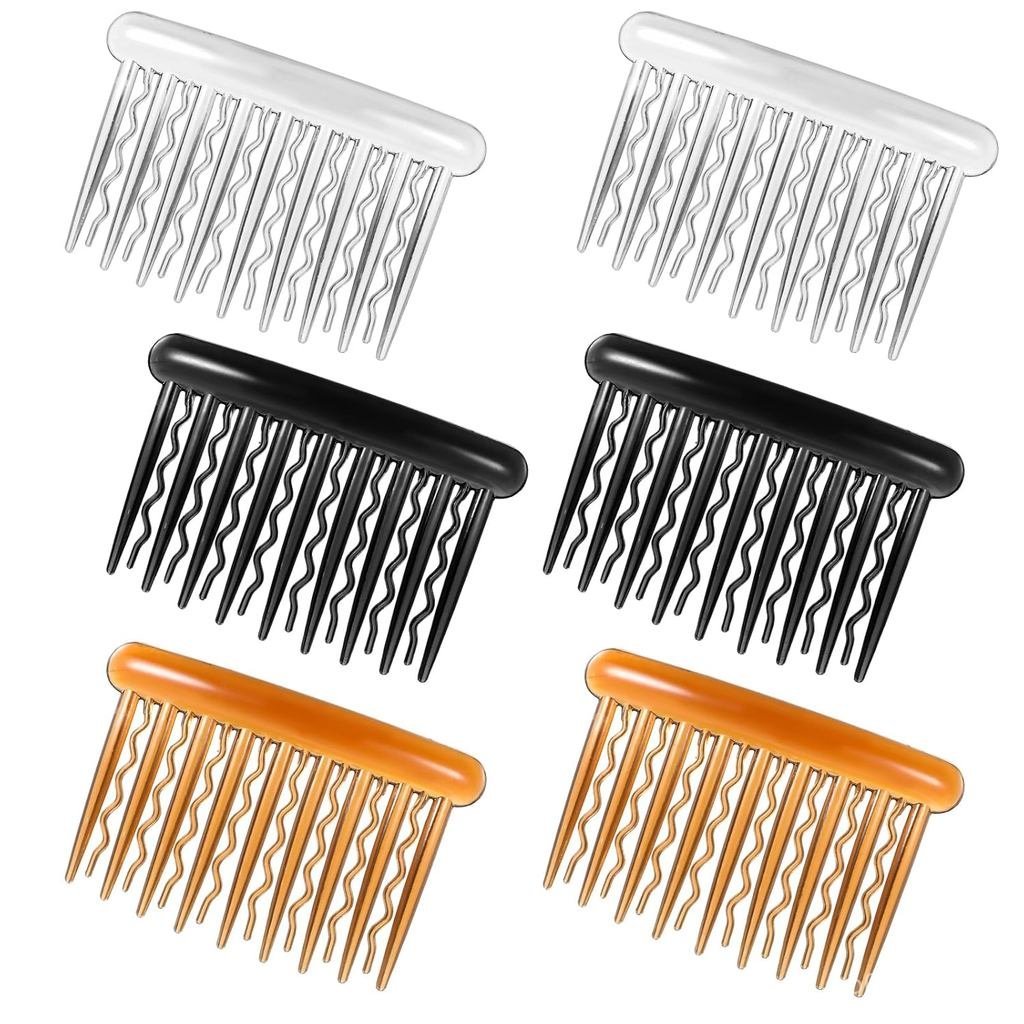 6Pcs French Hair Side Combs, Twist Hair Combs Hair Comb Accessories Set Plastic Twist Decorative Com