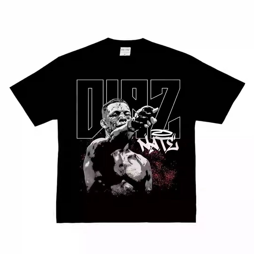 COD 2026UFC Nate Diaz Nate Diaz American Street Retro Pure Cotton Fighting Boxing เสื้อยืดแขนสั้น CO