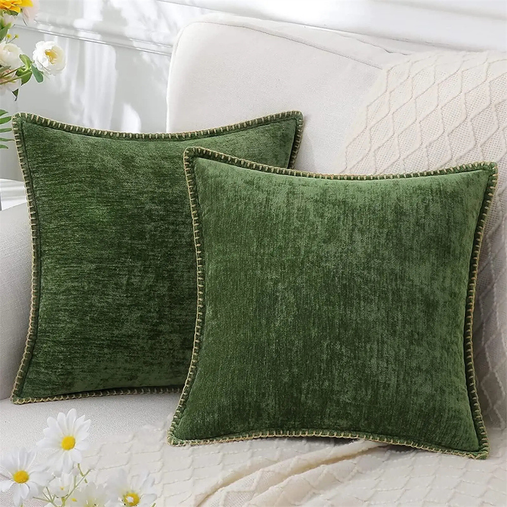 Olanly Chenille Cushion Cover 45x45 Pillow Cover 40x40cm Sofa Decorative Throw Pillow Case Soft Luxu