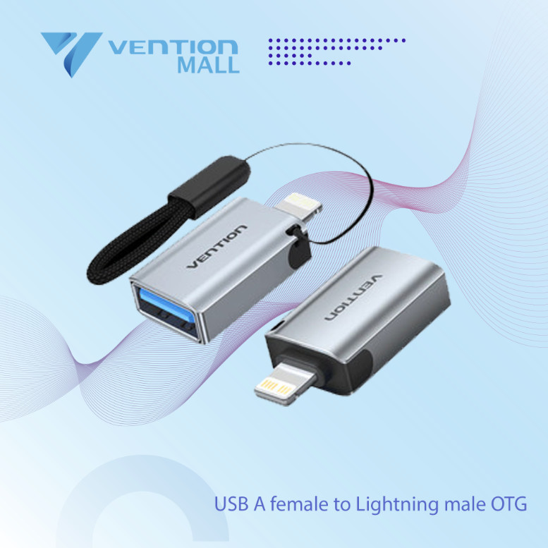 Vention OTG Adapter Usb A Female To Lightning Male Data Iphone Adaptor Flashdisk